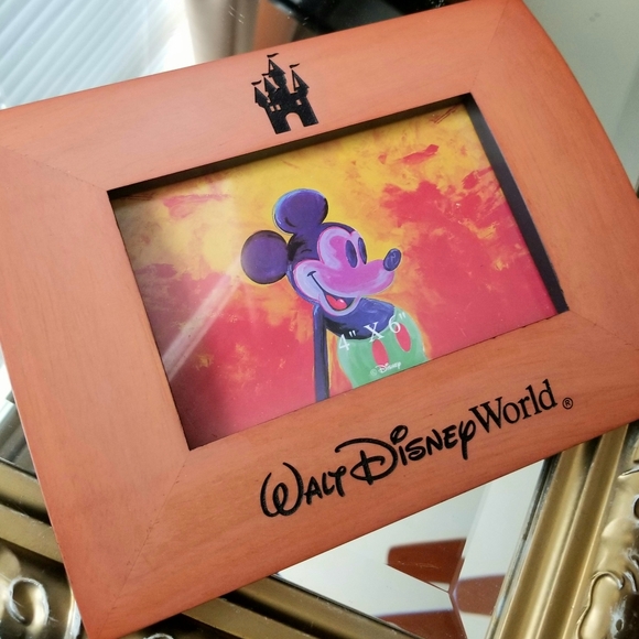 Disney | Accents | Vintage Walt Disney World Wooden Curved Picture ...